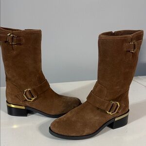 Vince Camuto mid calf suede bootie’s